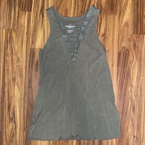 American Eagle V-Neck Tank Soft & Sexy Green Womens Size Small